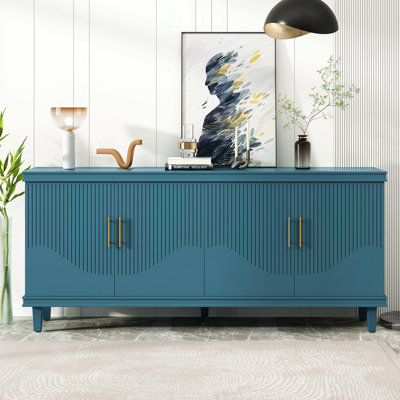 71.97'' Large 4-door Cabinet, Olive . And Solid Wood. Ample Storage With Adjustable Shelves For Home Organization Cabinet. & Tidy Efficient