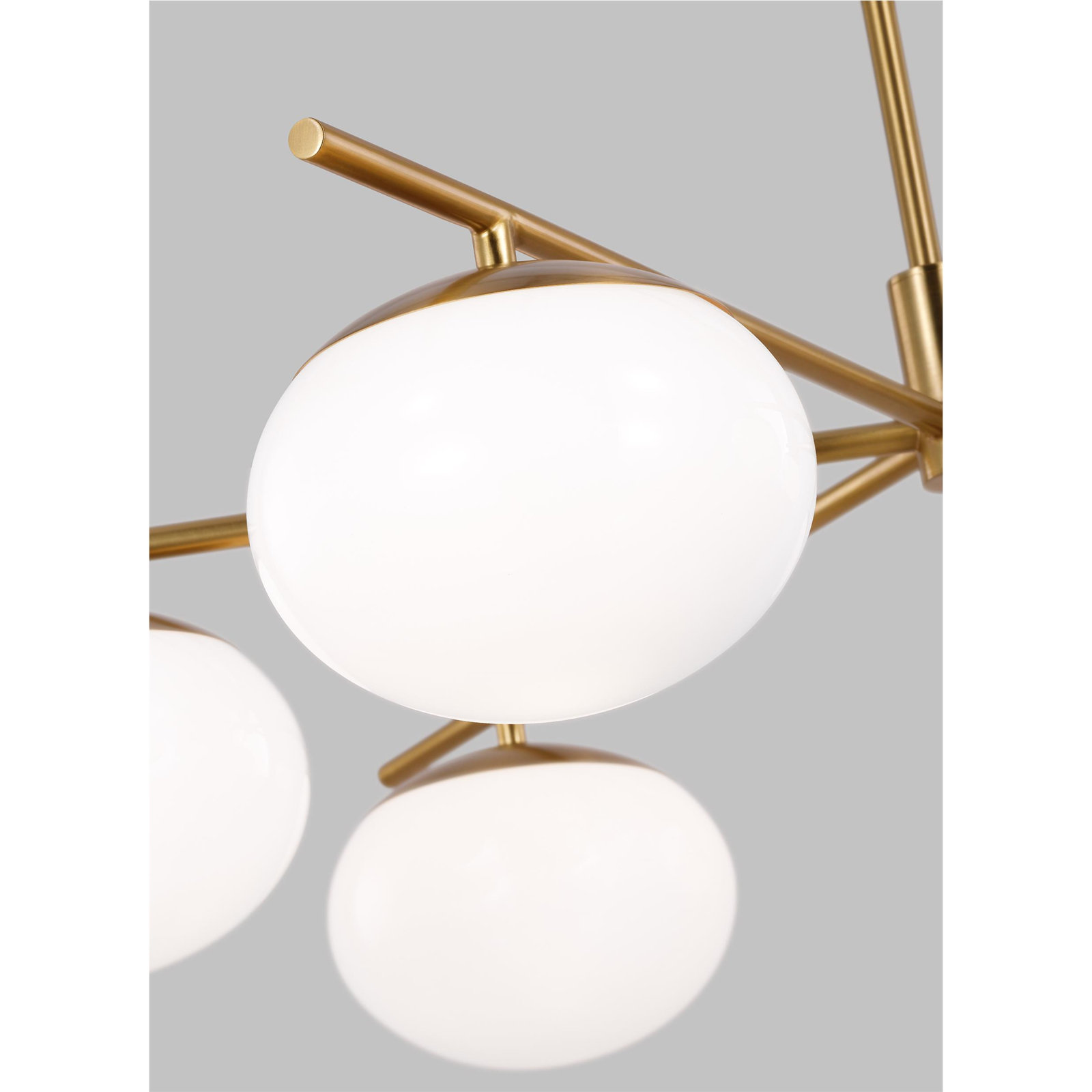 6 - Light Dimmable Sputnik Modern Linear Chandelier, Burnished Brass