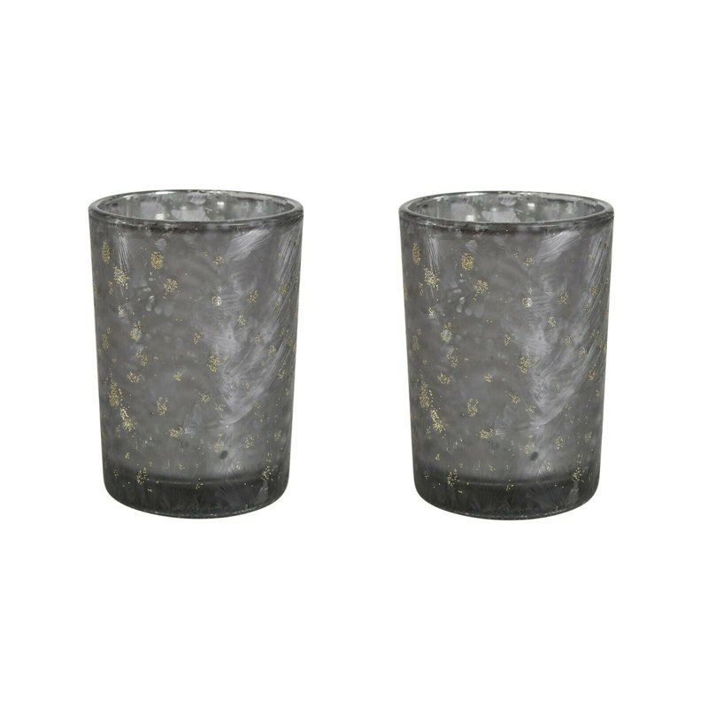 2 Piece Glass Tabletop Tealight Holder Set