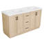 Meuble-lavabo à double cuve 59 po avec lavabo Smc 59 po, 4 portes et 3 tiroirs, meuble-lavabo moderne en bois MDF avec tablettes ajustables