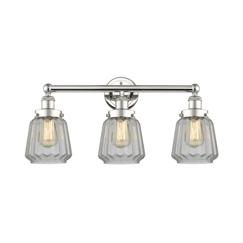 Éclairage pour meuble-lavabo à 3 lumières Aretzy, Transparent, Nickel poli