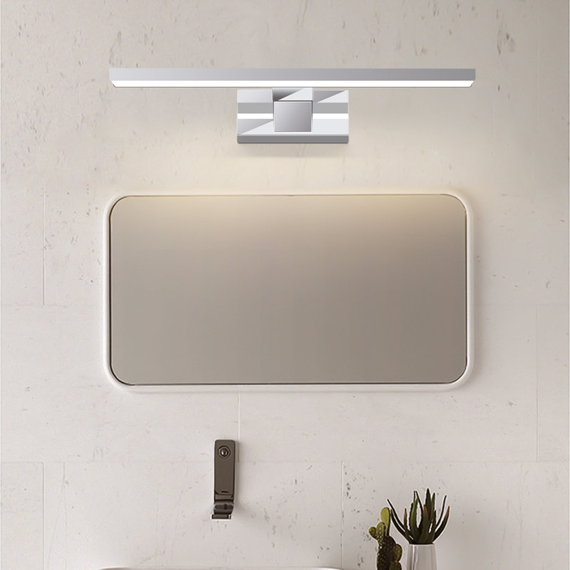 2 -light LED mirror light - chrome 4000K neutral white 6W wall light IP44 waterproof bathroom lamp for basement kitchen bathroom cabinet