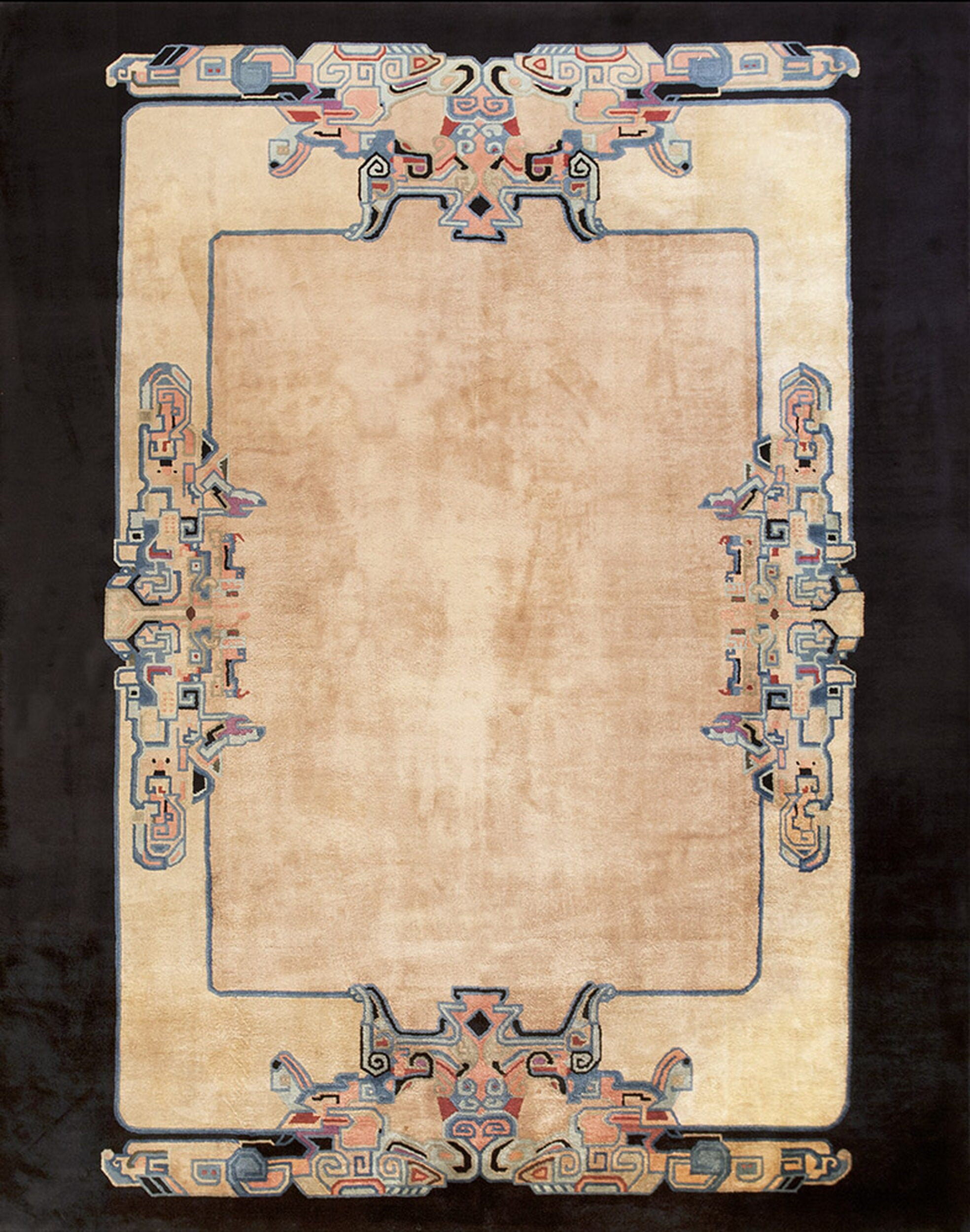 Rugs On Net Rectangle 1920s Room Size Chinese - Art Deco Knotted ...