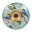  Solar LED Floral Glass Bird Bath with Stand - Blue Bird & Peach Blossom