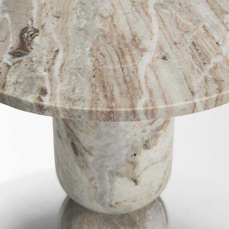 Garnet Nylah Solid Pink Marble Round Accent Table