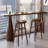 Nut-brown Straight Solid Wood Bar Table