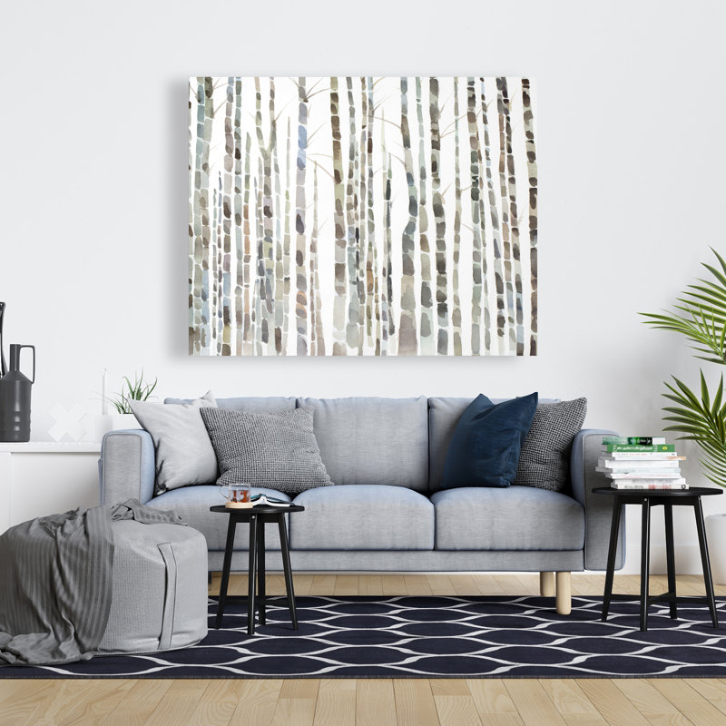 Birch Trees Forest - White Landscapes Canvas for Home Decor