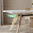 White sintered stone solid wood dining table-108287865