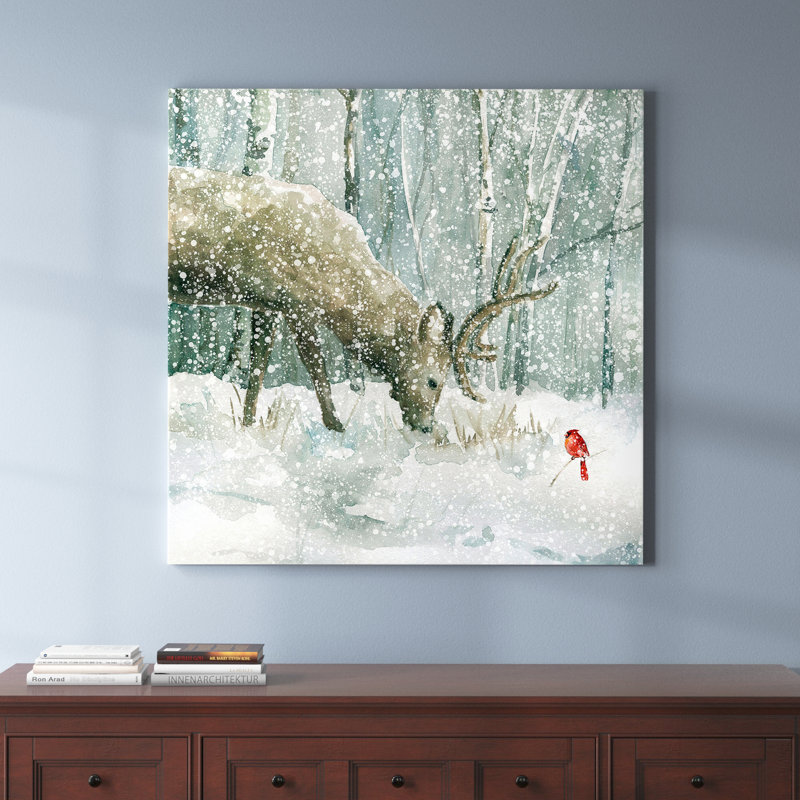 Winter Forest Friends - Wrapped Canvas Print, 24" H x 24" W x 1" D