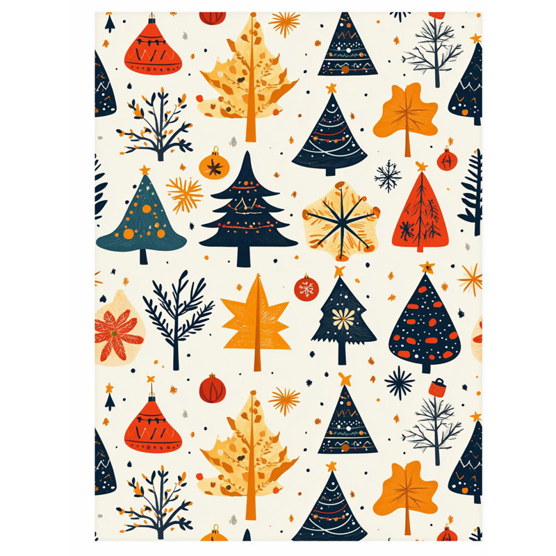 «Holiday Christmas Tree Dreams IV», reproduction d'art moderne sans cadre, H 16 po x l 12 po