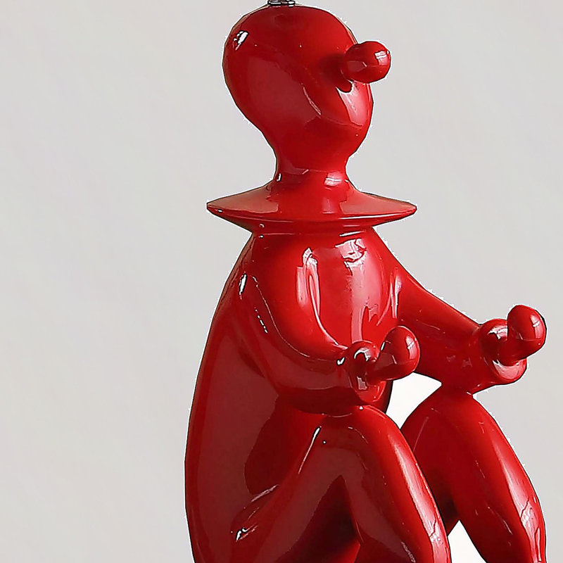 Lampe de table clown moderne 21,25 po, Rouge, Rouge