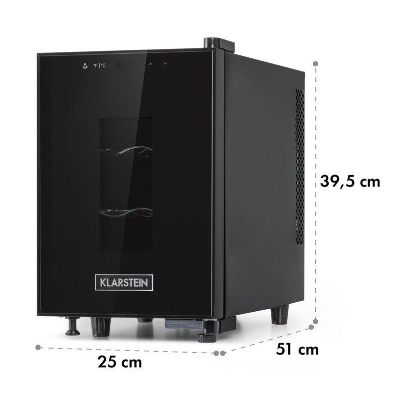 Klarstein Single Zone 25cm Freestanding 6 Bottle Wine Refrigerator