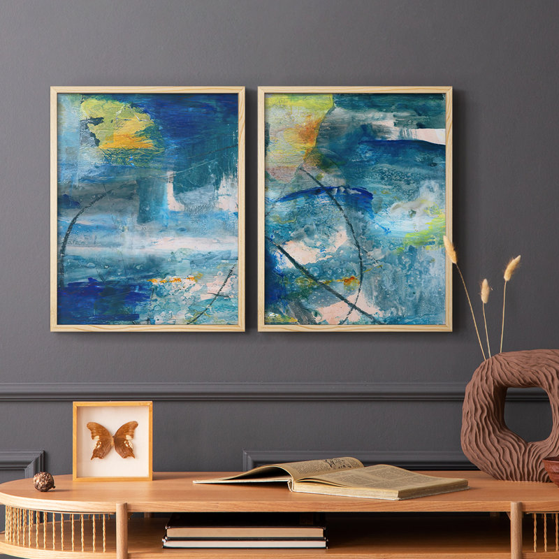 «Spring Winds I», reproduction encadrée de qualité supérieure - prête à être accrochée - aucun clou requis - aucun clou requis