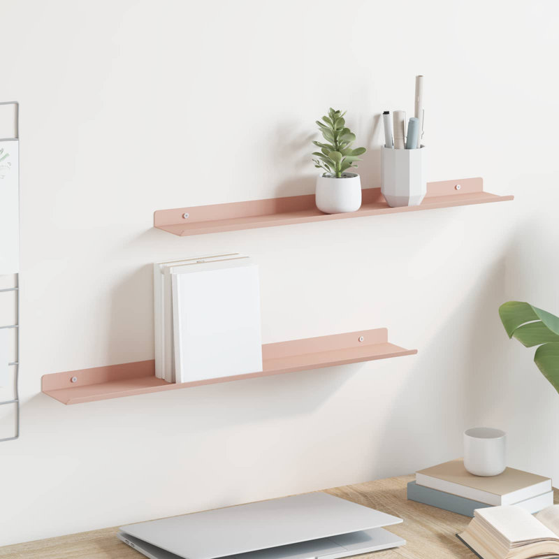 Steel Floating Shelf, Pink