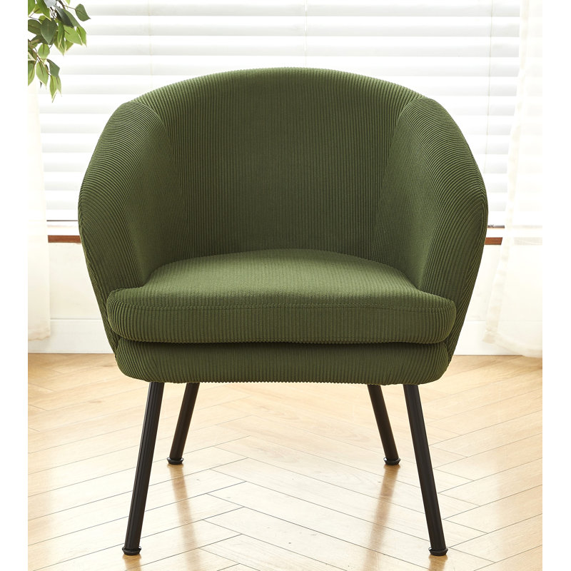 30.12'' Height corduroy armchair, Green Corduroy