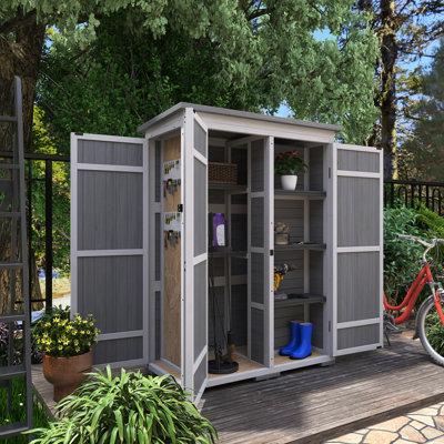4.1 Ft. W X 2.1 Ft. D Wood Storage Shed With Waterproof Asphalt Roof