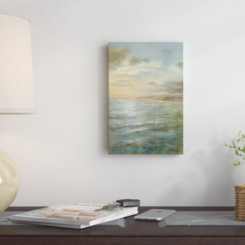 « serene sea iii », reproduction d’art sur toile tendue, H 12 po x l 8 po x P 0,75 po