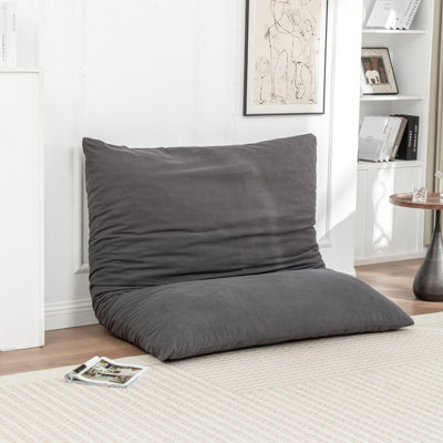 Grey Corduroy Lazy Bean Bag, Skin - Fabric, Soft Seat, Foam Filler, Ideal For Relaxing In Bedroom Bag Chair, 3 1 Design, Machine Washable, Suitable Family Time Game Room