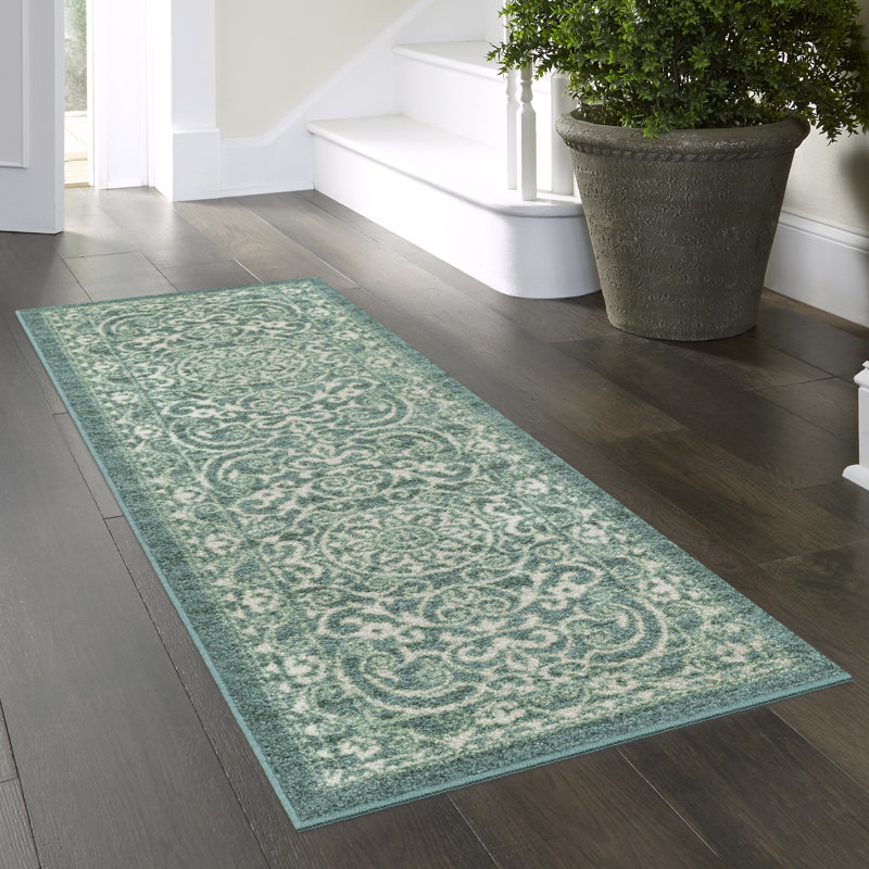 Tapis oriental intense Dreyfuss, Tapis de couloir 2 pi x 6 pi, Vert