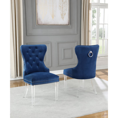 Carner 19'' H Tufted Velvet Upholstered Side Chair