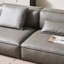 Canapé modulaire gris en cuir véritable