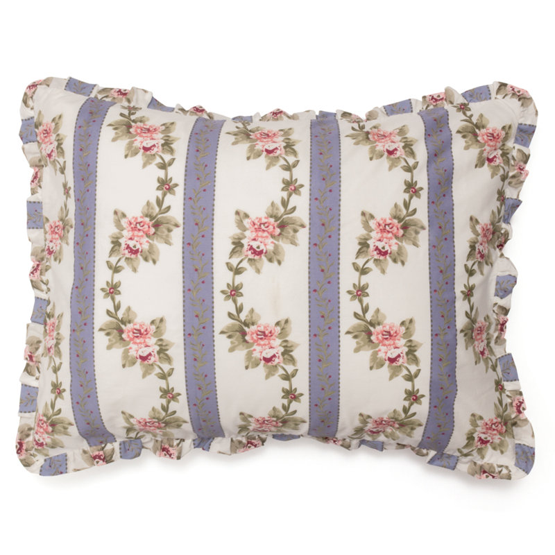 Annie Polyester Floral Sham - Standard, Standard, Blue Paired/Pink