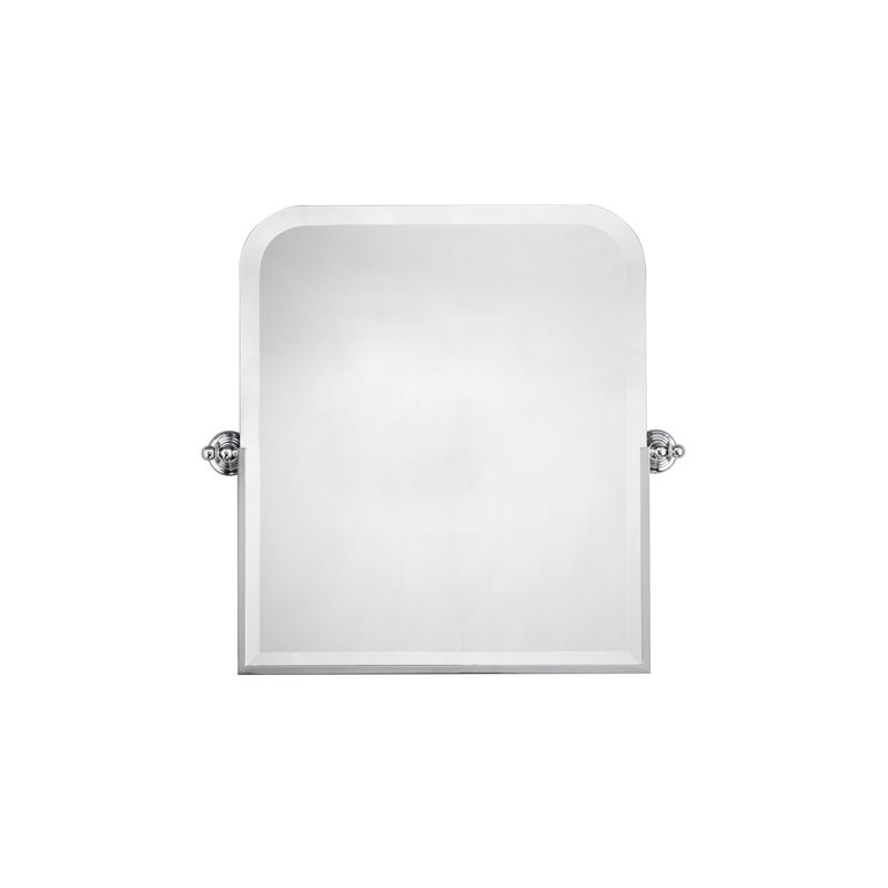 Gatsby Flat Metal Beveled Wall Mirror, Polished Nickel