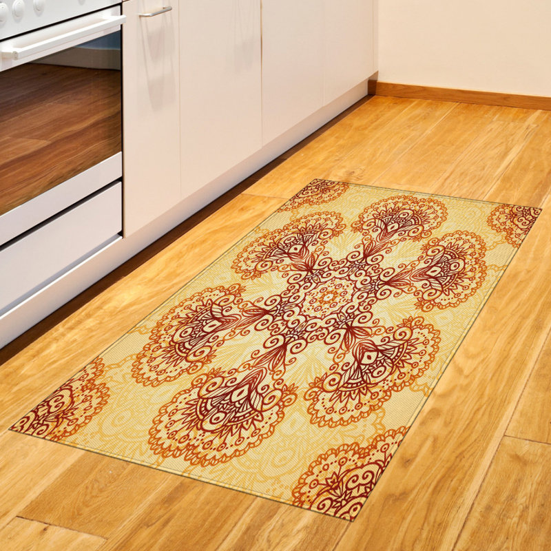 Ethnic High Density Long Fiber Poly Threads Decorative Area Rug Carpet, Rectangle 2'7" x 5'
