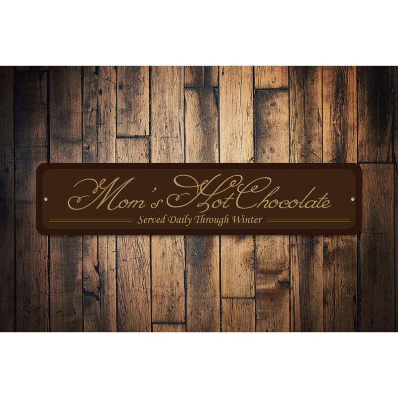Plaque en aluminium «Hot chocolat», H 6 po x l 24 po x P 0,06 po