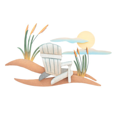 Scène de chaise de plage