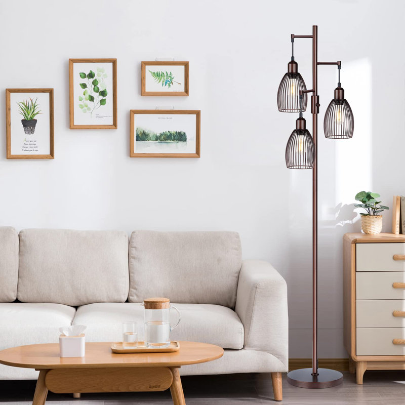 Ensemble de lampe sur pied Vipul Tree, Brun