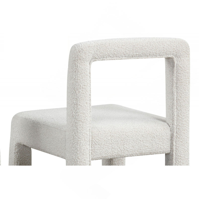 Ensemble de chaises de salle à manger modernes rembourrées Boucle, Blanc