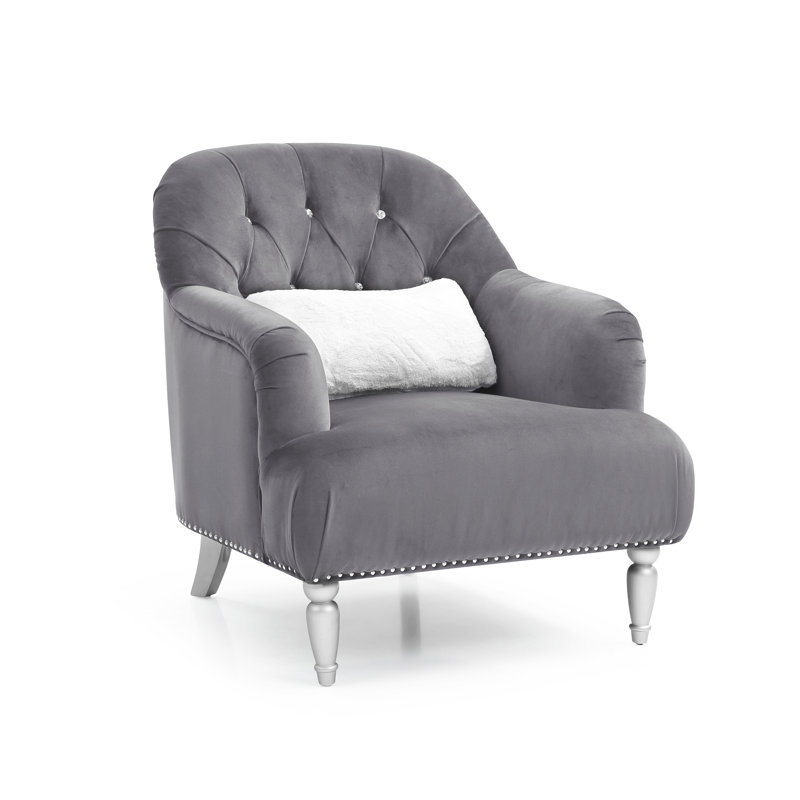 Fauteuil Ernst, Velours gris velours