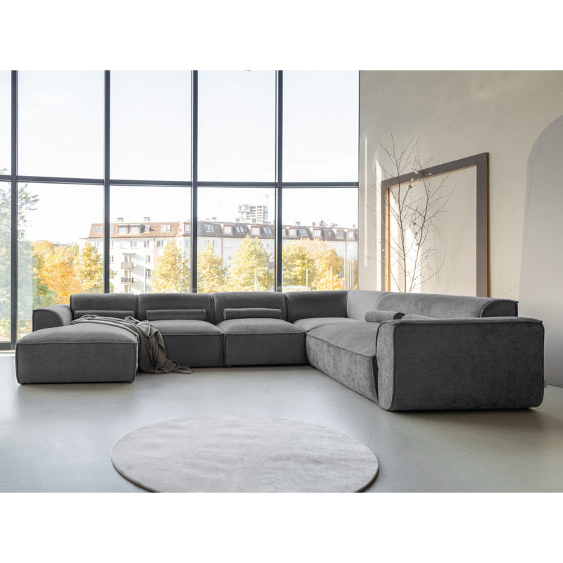 Flex Felix 8 Seater Corner Sofa , Right Hand Facing, Dark Grey