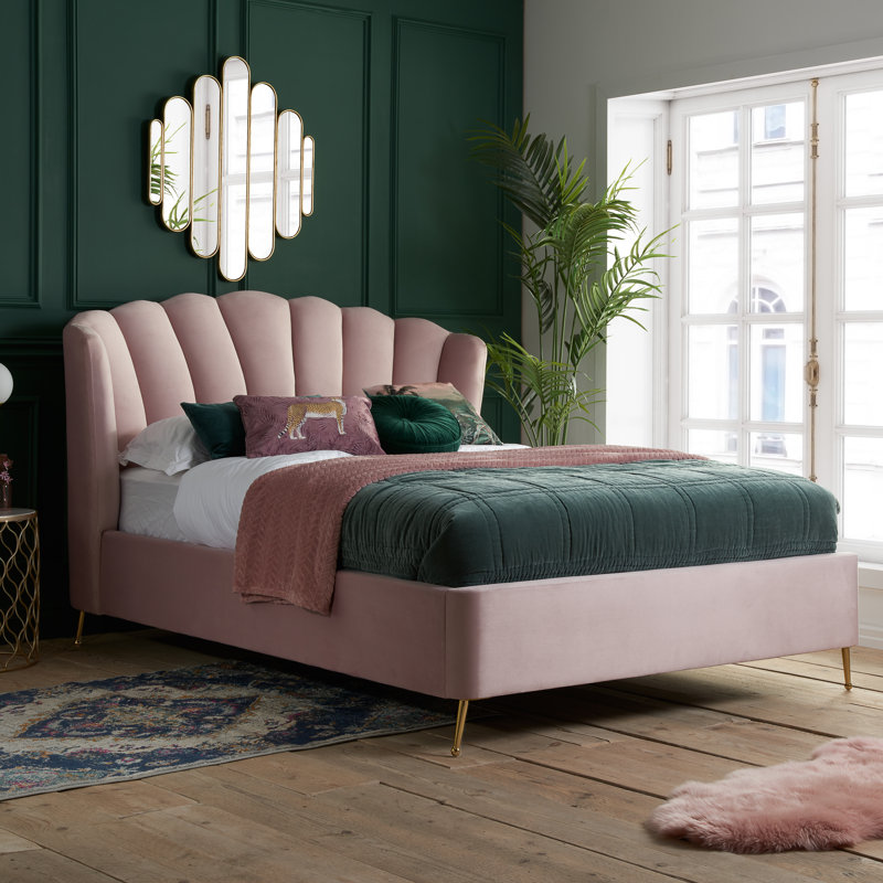 Andrue Upholstered Ottoman, Pink, Kingsize (5')