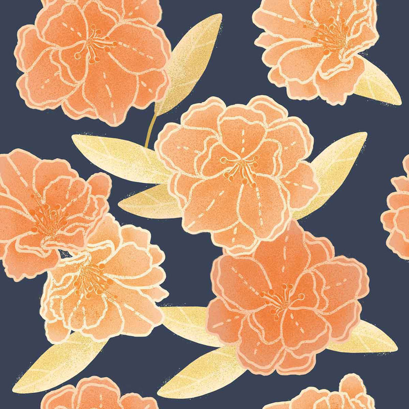 Panneau de papier peint adhésif Blossoms, L 126 po x l 24 po