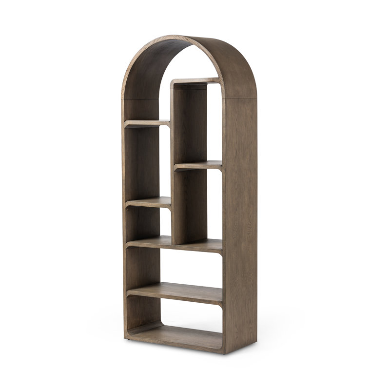 Bibliothèque géométrique H 75 "x l 30" Zuma, Gris rustique