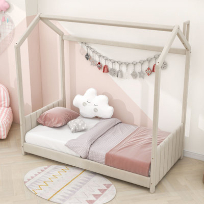 Bussell Tufted Upholstered Canopy Platform Bed