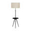 Lampe sur pied Xylo, abat-jour tambour en tissu ivoire, 66 po, structure en métal-107123155