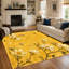 Tapis d'intérieur 1 pièce, motif magnolia et papillon jaune vif - Motif floral artistique, poils courts, lavable, fin et léger, envers antidérapant, idéal pour le salon, la chambre, la cuisine ou le bureau.-2141810348