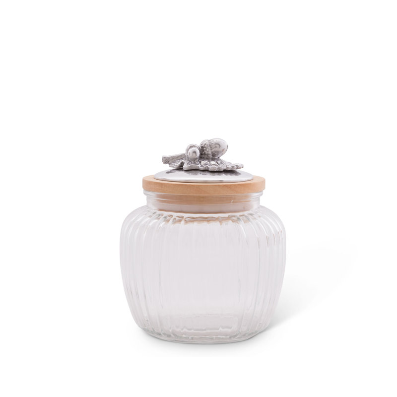 Forest Glass Jar, 6.5" H x 5.5" W x 5.5" D