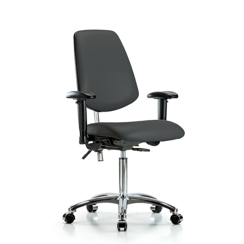 Chaise de tâches ergonomique Octavia, Roulettes, Anthracite, Inclus