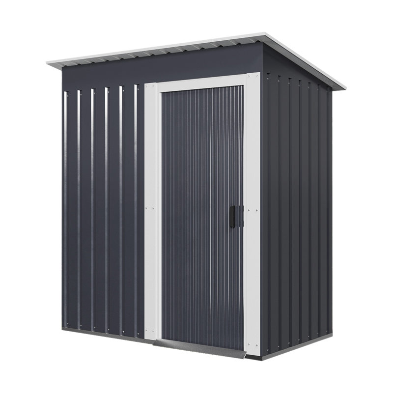Black Galvanized Steel Garden Tool Shed