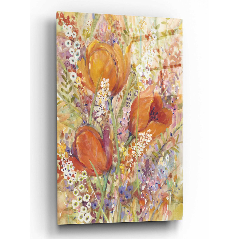 «Spring Bloom I» par Tim O'Toole, art mural en verre acrylique, H 24 po x l 16 po x P 0,2 po