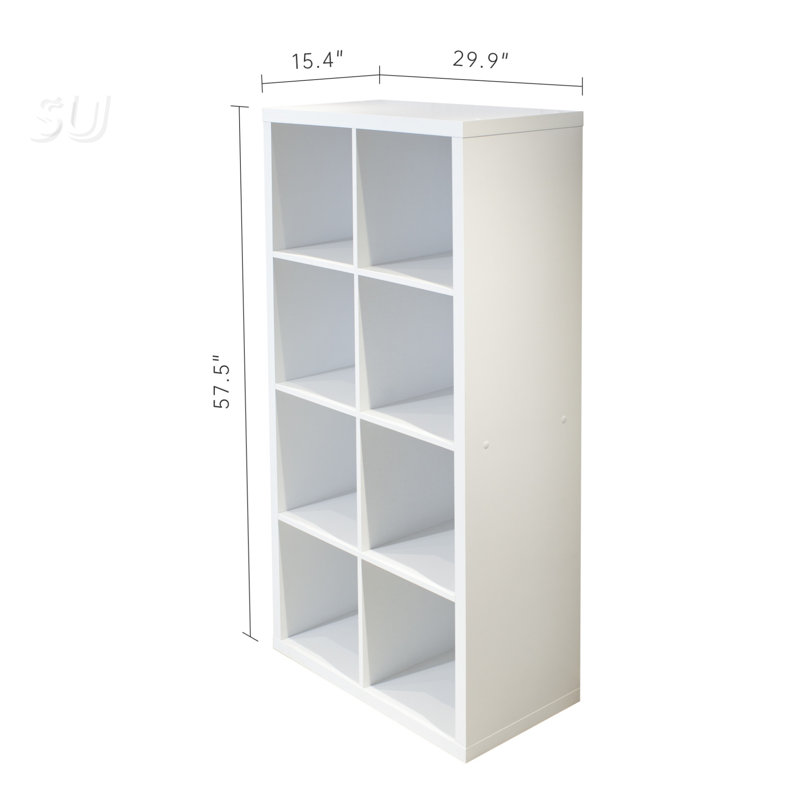 Organisateur intelligent à 8 cubes avec tablettes ouvertes à l'arrière pour la maison et le bureau, parfait pour les livres, les jouets et la décoration