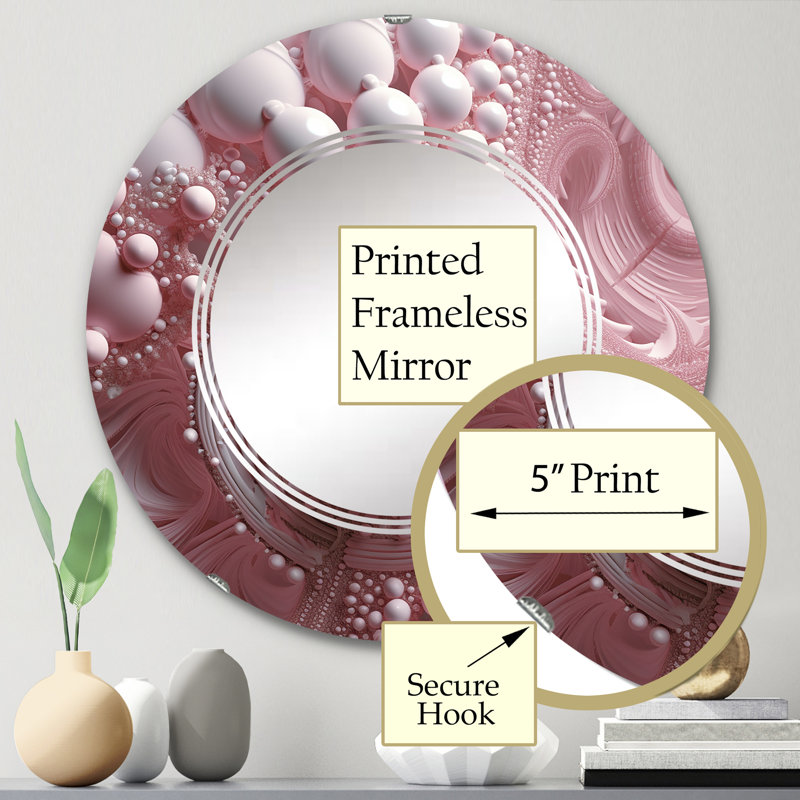 Ovale - Miroir mural moderne rond, 24 po x 24 po