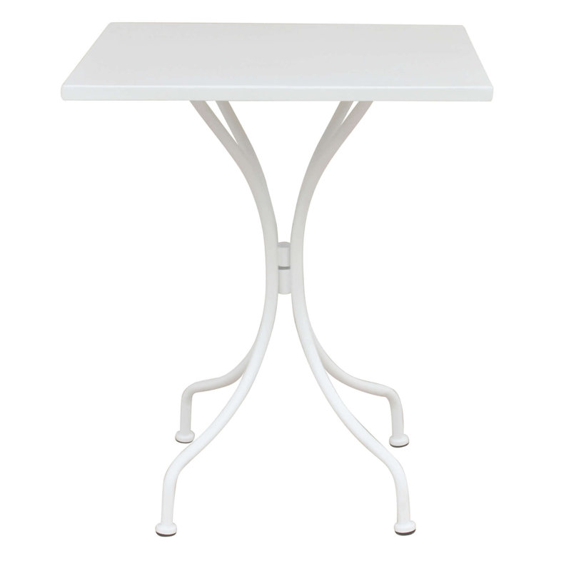 Berowalt Square Metal Outdoor Dining Table , 60cm cm W 60cm cm D, White