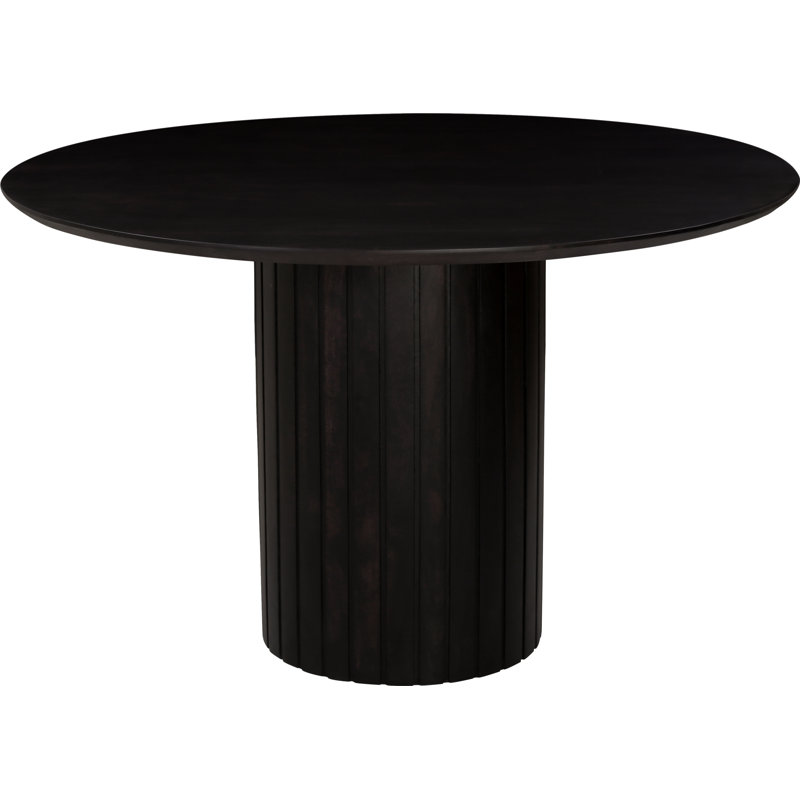 Povera Round Solid Wood Dining Table, Black