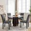 Chaises d'appoint rembourrées de cuisine et de salle à manger avec dossier haut, 4 pièces Trischa-490965665