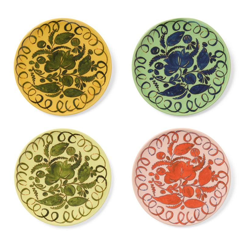 Amalfi Dessert Plate - Mustard - 9.1", Green